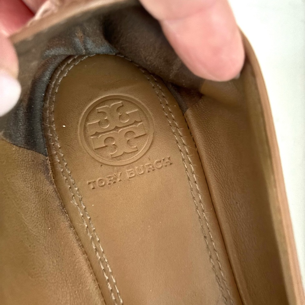 TORY BURCH•tan leather ballet flats 9.5 EUC - Picture 5 of 11